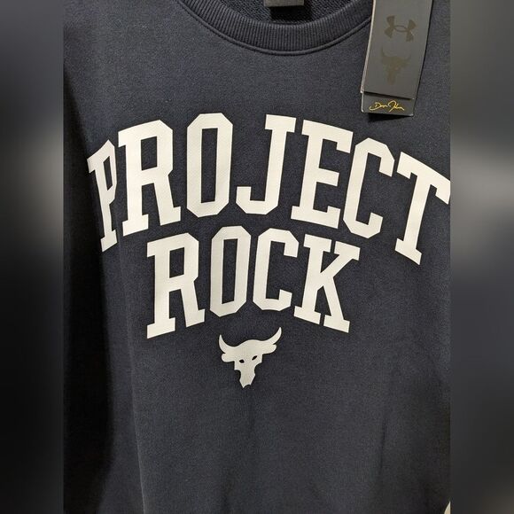 Under armour Project Rock Crew Terry SS Sweatshirt Men M Heavyweight 1377435 - Picture 3 of 6